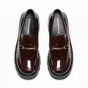 DREAM PAIRS Women’s Preppy Y2K Chunky Heel Loafers, size 9.5, Brown